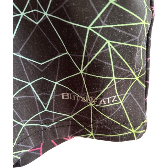 BlitzBeatz Prism (white lines) v4 shorts polyester spandex geometric print Sz S - Picture 8 of 8